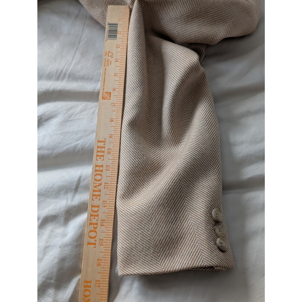 PAUL COSTELLOE Vtg 100% Irish Wool Herringbone Blazer Princess Diana Era US10 - Picture 15 of 16